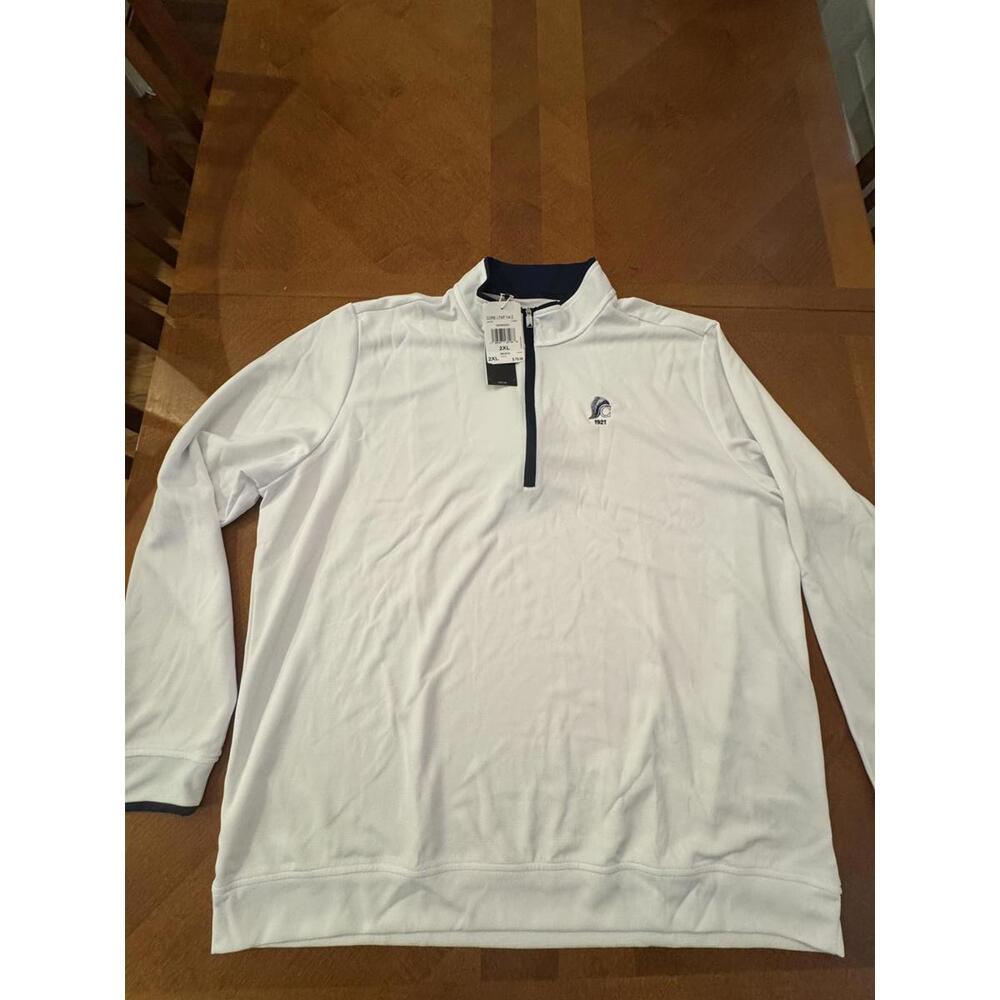 Adidas Men's White Quarter Zip Pullover Sweatshirt Size XXL
